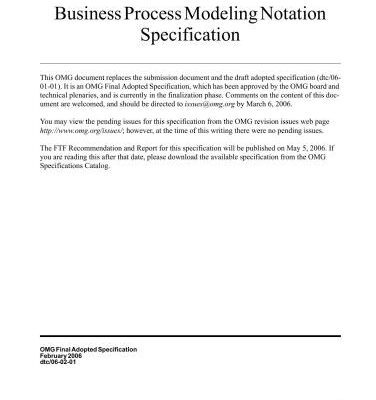 خرید و دانلود نسخه کامل کتاب Business Process Modeling Notation Specification
