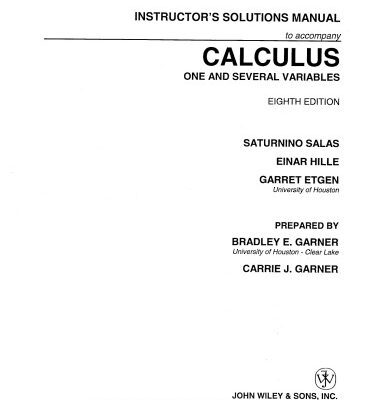 خرید و دانلود نسخه کامل کتاب Calculus One & Several Variables 8e instructor’s solutions manual