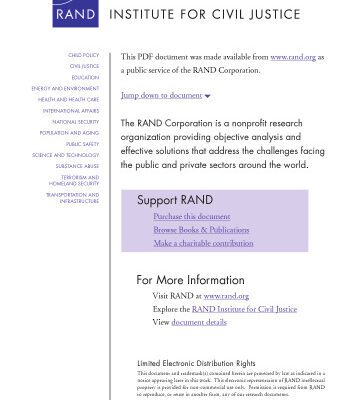 خرید و دانلود نسخه کامل کتاب Capping Non-economic Awards In Medical Malpractice Trials: California Jury Verdicts Under Micra (Rand Corporation Monograph)