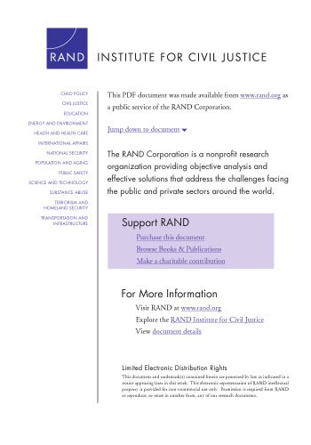 خرید و دانلود نسخه کامل کتاب Capping Non-economic Awards In Medical Malpractice Trials: California Jury Verdicts Under Micra (Rand Corporation Monograph)_68d497aa5807a.jpeg خرید و دانلود نسخه کامل کتاب Capping Non-economic Awards In Medical Malpractice Trials: California Jury Verdicts Under Micra (Rand Corporation Monograph)