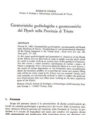 خرید و دانلود نسخه کامل کتاب Caratteristiche geolitologiche e geomeccaniche del Flysch nella Provincia di Trieste