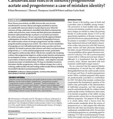 خرید و دانلود نسخه کامل کتاب Cardiovascular effects of medroxyprogesterone acetate and progesterone: a case of mistaken identity?