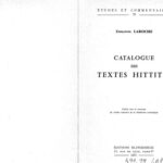 خرید و دانلود نسخه کامل کتاب Catalogue des textes hittites + suppléments