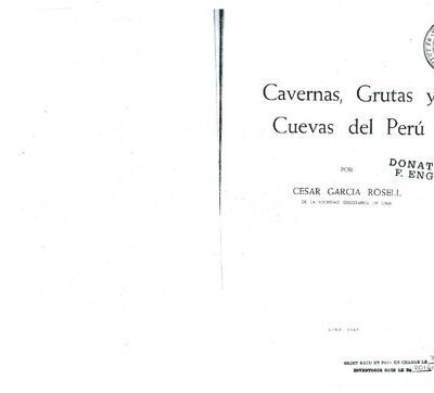 خرید و دانلود نسخه کامل کتاب Cavernas, grutas y cuevas del Perú