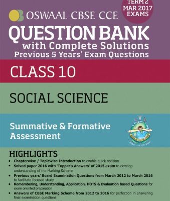 خرید و دانلود نسخه کامل کتاب CBSE CCE Question Bank Social Science With Complete Solutions For Class 10 Term II (October to March 2017) Oswaal