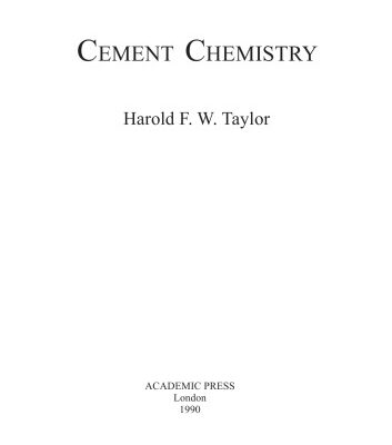 خرید و دانلود نسخه کامل کتاب Cement Chemistry