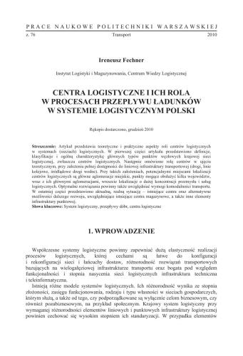 خرید و دانلود نسخه کامل کتاب Centra logistyczne i ich rola w procesach przeplywu l adunków w systemie logistycznym Polski_68d57a7cbe435.jpeg خرید و دانلود نسخه کامل کتاب Centra logistyczne i ich rola w procesach przeplywu l adunków w systemie logistycznym Polski