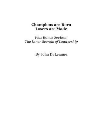 خرید و دانلود نسخه کامل کتاب Champions are Born Losers are Made