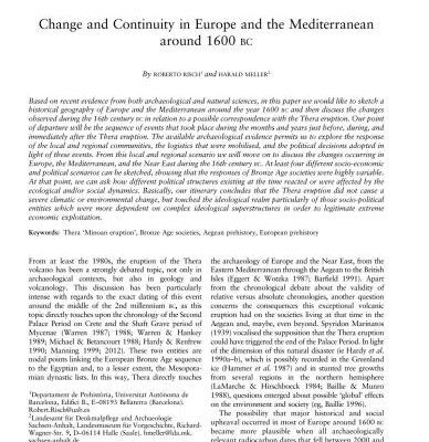 خرید و دانلود نسخه کامل کتاب Change and Continuity in Europe and the Mediterranean around 1600 BC