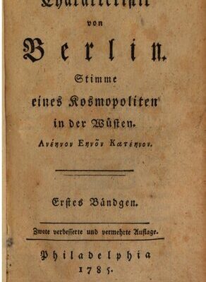 خرید و دانلود نسخه کامل کتاب Charakteristik von Berlin. Stimme eines Kosmopoliten in der Wüsten