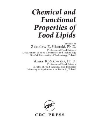 خرید و دانلود نسخه کامل کتاب Chemical and Functional Properties of Food Lipids (Chemical & Functional Properties of Food Components)