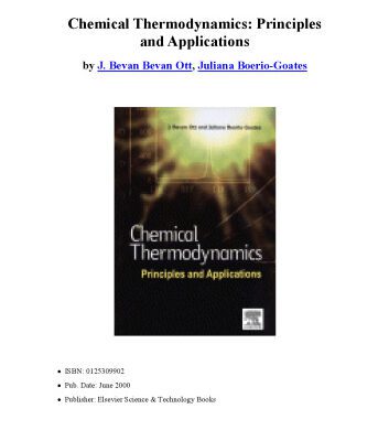 خرید و دانلود نسخه کامل کتاب Chemical Thermodynamics: Principles and Applications