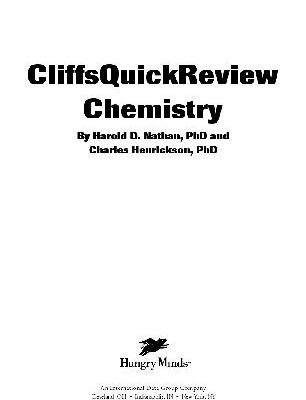 خرید و دانلود نسخه کامل کتاب Chemistry. Cliffs Quick Review