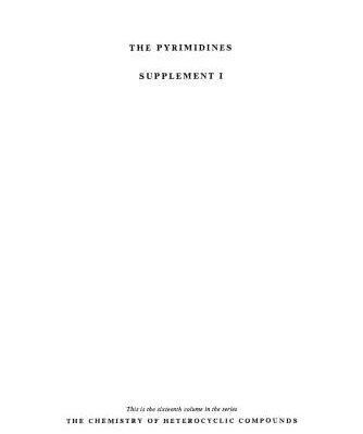 خرید و دانلود نسخه کامل کتاب Chemistry of Heterocyclic Compounds. Volume 16. The Pyrimidines. Supplement I