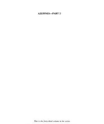 خرید و دانلود نسخه کامل کتاب Chemistry of Heterocyclic Compounds. Volume 43. Azepines. Part II