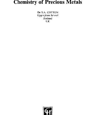خرید و دانلود نسخه کامل کتاب Chemistry of Precious Metals