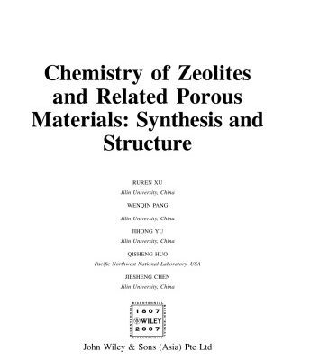 خرید و دانلود نسخه کامل کتاب Chemistry of Zeolites and Related Porous Materials: Synthesis and Structure
