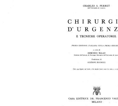 خرید و دانلود نسخه کامل کتاب Chirurgia d’urgenza e tecniche operatorie