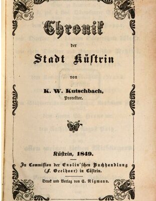 خرید و دانلود نسخه کامل کتاب Chronik der Stadt Küstrin