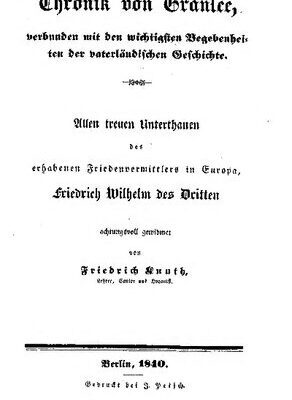 خرید و دانلود نسخه کامل کتاب Chronik von Gransee, verbunden mit den wichtigsten Begebenheiten der vaterländischen Geschichte