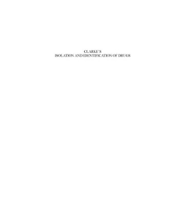 خرید و دانلود نسخه کامل کتاب Clarke’s Isolation and Identification of Drugs