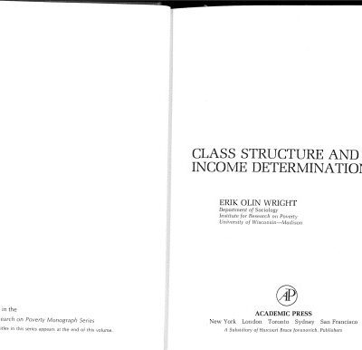 خرید و دانلود نسخه کامل کتاب Class Structure and Income Determination (Institute for Research on Poverty monograph series)