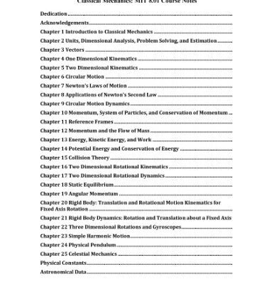 خرید و دانلود نسخه کامل کتاب Classical Mechanics: MIT 8.01 Course Notes