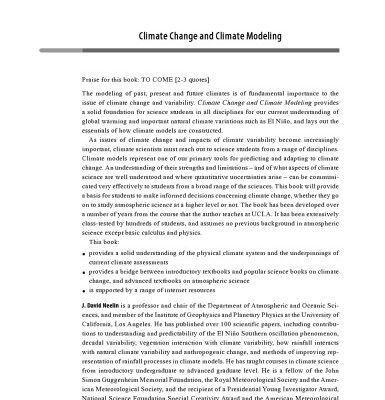 خرید و دانلود نسخه کامل کتاب Climate Change and Climate Modeling
