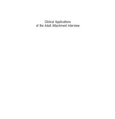 خرید و دانلود نسخه کامل کتاب Clinical Applications of the Adult Attachment Interview