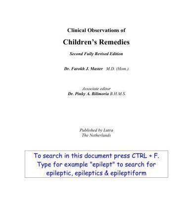 خرید و دانلود نسخه کامل کتاب Clinical observations of Children´s remedies