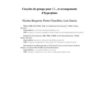 خرید و دانلود نسخه کامل کتاب Cocycles de groupe pour GLn et arrangements d’hyperplans