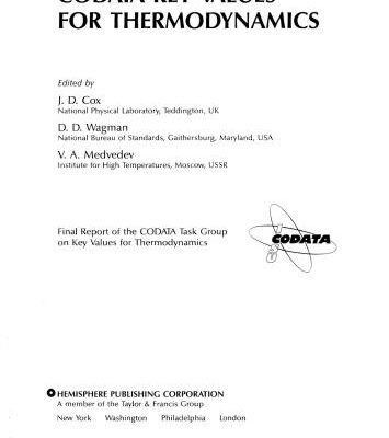 خرید و دانلود نسخه کامل کتاب Codata Key Values for Thermodynamics