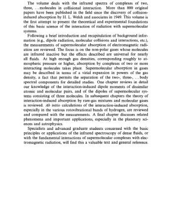 خرید و دانلود نسخه کامل کتاب Collision-induced Absorption in Gases