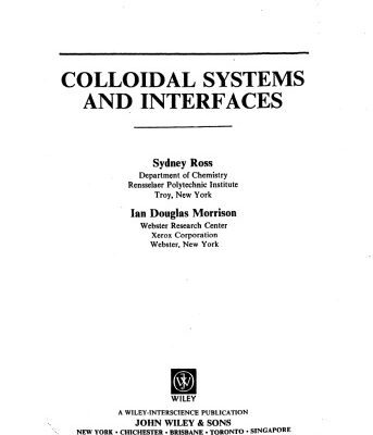 خرید و دانلود نسخه کامل کتاب Colloidal systems and interfaces