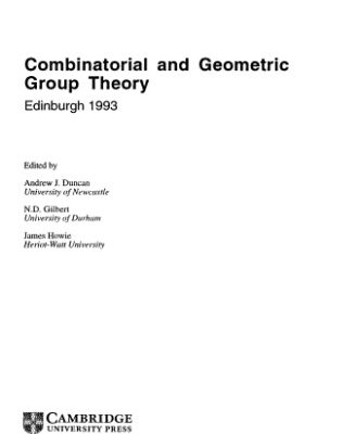 خرید و دانلود نسخه کامل کتاب Combinatorial and Geometric Group Theory, Edinburgh 1993