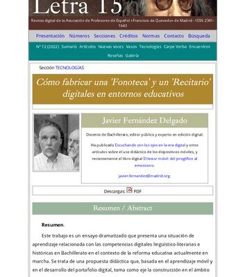 خرید و دانلود نسخه کامل کتاب Cómo fabricar una ‘Fonoteca’ y un ‘Recitario’ digitales en entornos educativos
