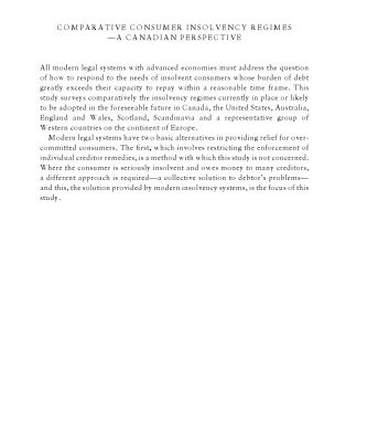 خرید و دانلود نسخه کامل کتاب Comparative Consumer Insolvency Regimes: A Canadian Perspective