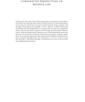 خرید و دانلود نسخه کامل کتاب Comparative Perspectives on Revenue Law: Essays in Honour of John Tiley