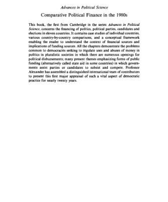خرید و دانلود نسخه کامل کتاب Comparative Political Finance in the 1980s (Advances in Political Science)