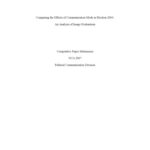 خرید و دانلود نسخه کامل کتاب Comparing the Effects of Communication Mode in Election 2004:An Analysis of Image Evaluations