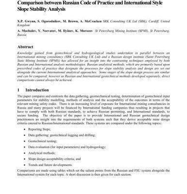 خرید و دانلود نسخه کامل کتاب Comparison between Russian Code of Practice and International Style Slope Stability Analysis