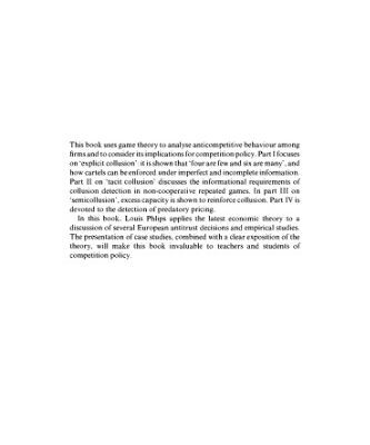 خرید و دانلود نسخه کامل کتاب Competition Policy: A Game-Theoretic Perspective