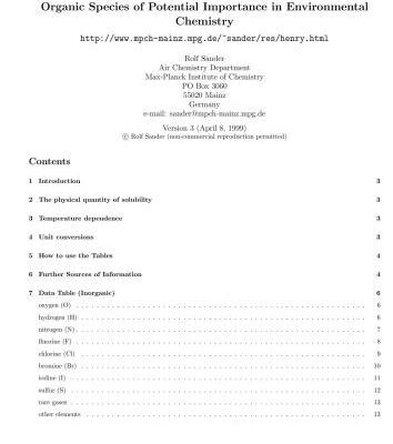 خرید و دانلود نسخه کامل کتاب Compilation of Henry’s Law Constants for Inorganic and Organic Species of Potential Importance in Environmental Chemistry