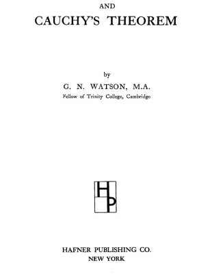 خرید و دانلود نسخه کامل کتاب Complex integration and Cauchy’s theorem