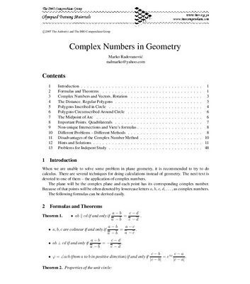 خرید و دانلود نسخه کامل کتاب Complex Numbers in Geometry