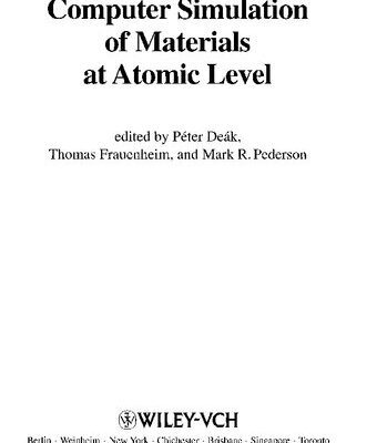 خرید و دانلود نسخه کامل کتاب Computer Simulation of Materials at Atomic Level with CD-ROM