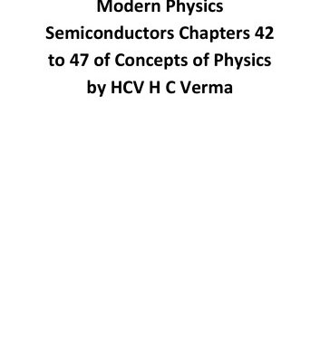 خرید و دانلود نسخه کامل کتاب Concepts of Physics by H C Verma part 2 Modern Physics Semiconductors Chapters 42 to 47