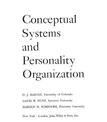 خرید و دانلود نسخه کامل کتاب Conceptual systems and personality organization