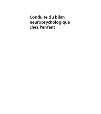 خرید و دانلود نسخه کامل کتاب Conduite Du Bilan Neuropsychologique Chez L’enfant (French Edition)