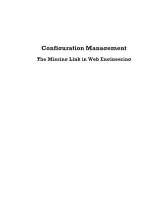 خرید و دانلود نسخه کامل کتاب Configuration Management: The Missing link in Web Engineering (Computing Library)